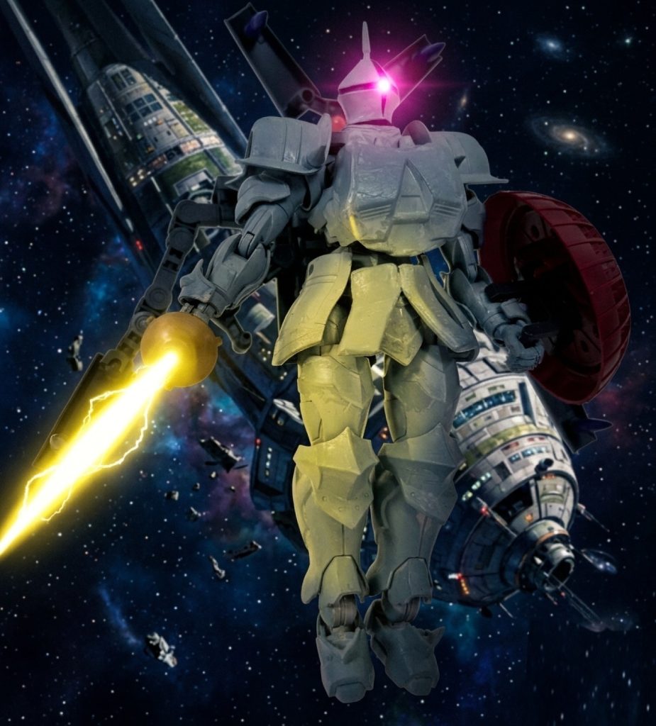 活躍イメージをおなじみのデジラマで。パイロットはエグザべ君と想定して撮影した(zaku-kao2)