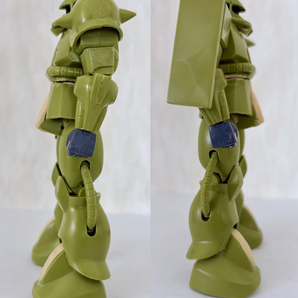 最近無性にザクを組み立てたくなったので、積みプラ化していた旧キットのザクマインレイヤー本体(機雷散布ポッドだけをリバイブ版とミキシングした)を1日かけて一気に作った。以下改造ポイント。・旧キット特有のレトロな外見を維持しつつ、各関節を可動化。・リバイブ版を参考に胴体を分割し、腰も可動化させた。・ハンドパーツやバーニアはコトブキヤのMSGシリーズのモノを使い、ディティールアップを図った。・股関節のボールジョイント化と太ももの位置を若干ずらしてスカートに干渉しないように動くようにした。この4つをやるだけでかなり良い感じになった(gundam-kao6)(3枚目)