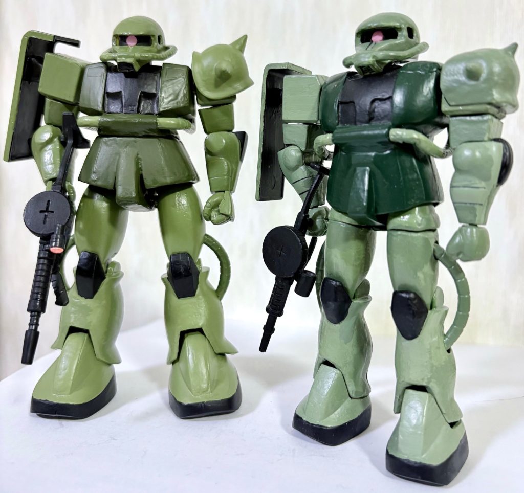 去年作ったベストメカコレクションのザクとツーショット。うん、なぜマインレイヤーが「傑作キット」と呼ばれるのかコレでハッキリわかった(gandam-hand2)