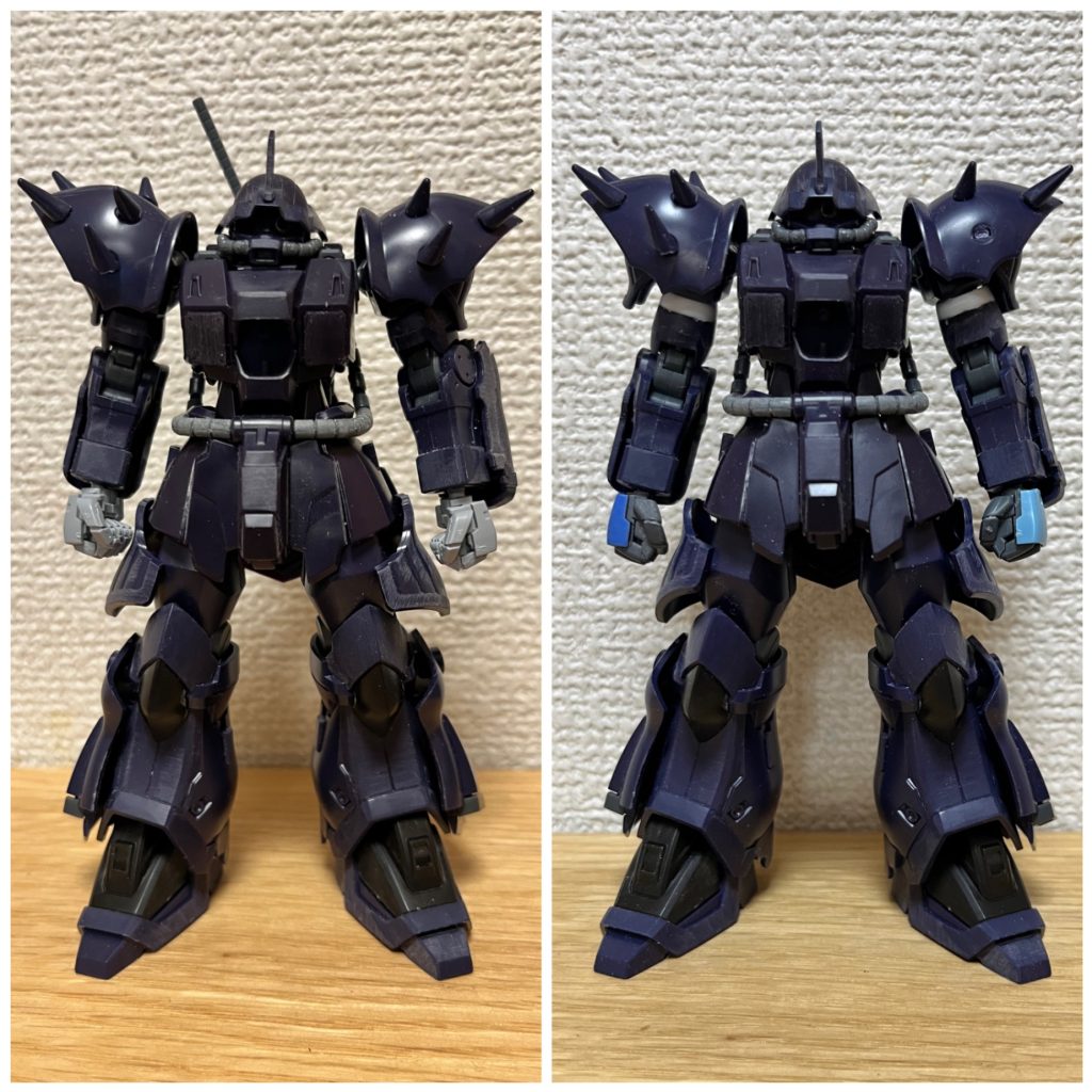 ここからはメイキングの画像を載せておきます。スタイル改修前と改修後。分かりづらいですが、足の付け根、腰、二の腕で延長してます