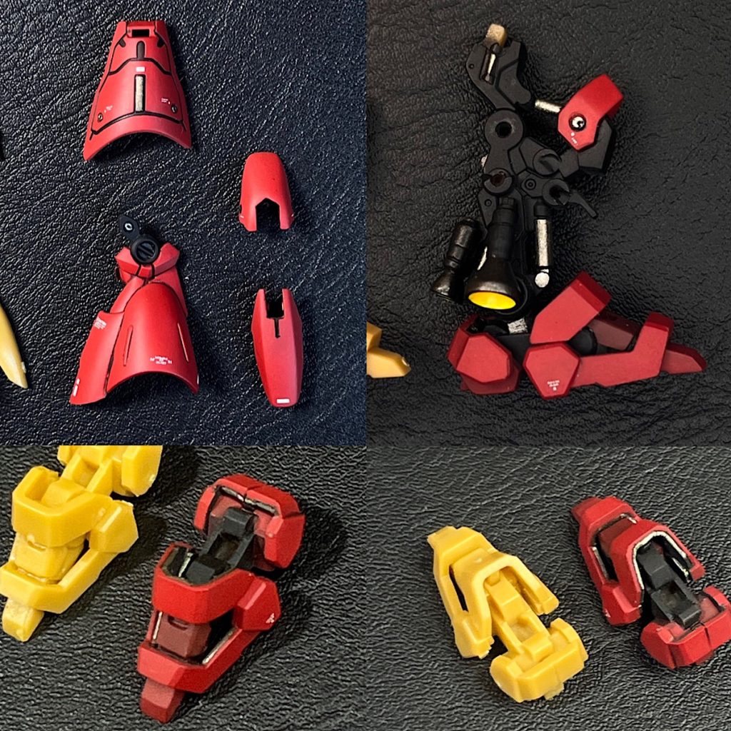 足周りは分割後ハメからの、丸モールドのディテールアップと装甲縁を段落ち＆メタリック塗装で少し情報量を増やしたり