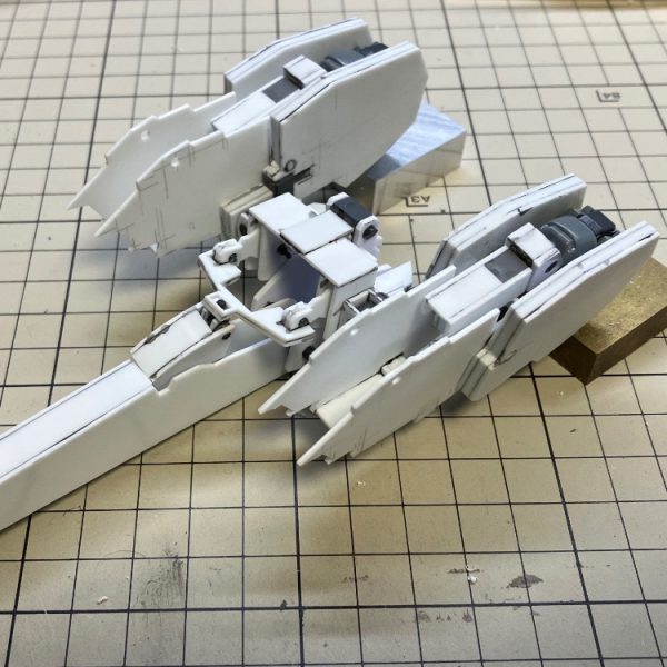 胴進捗。Aパーツコクピットブロックを製作。Gコアのカバーはもちろんテール・スタビレーター合わせられる様に。後は首を作ればAパーツの本体はできるか…？（1枚目）