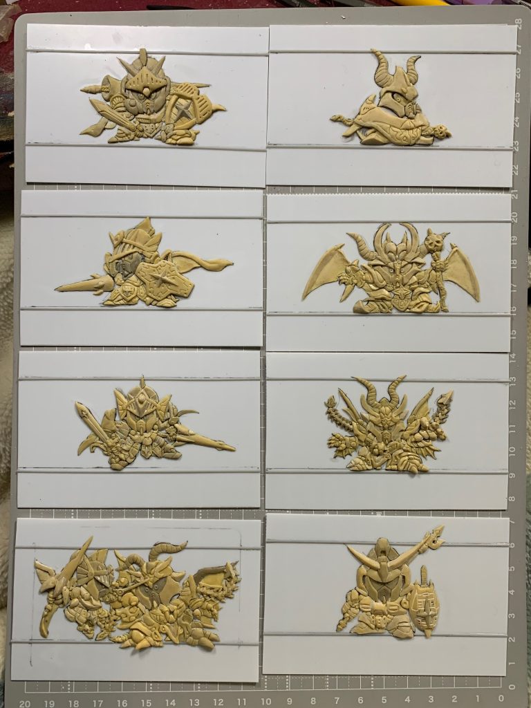 パテを薄く盛って半立体に