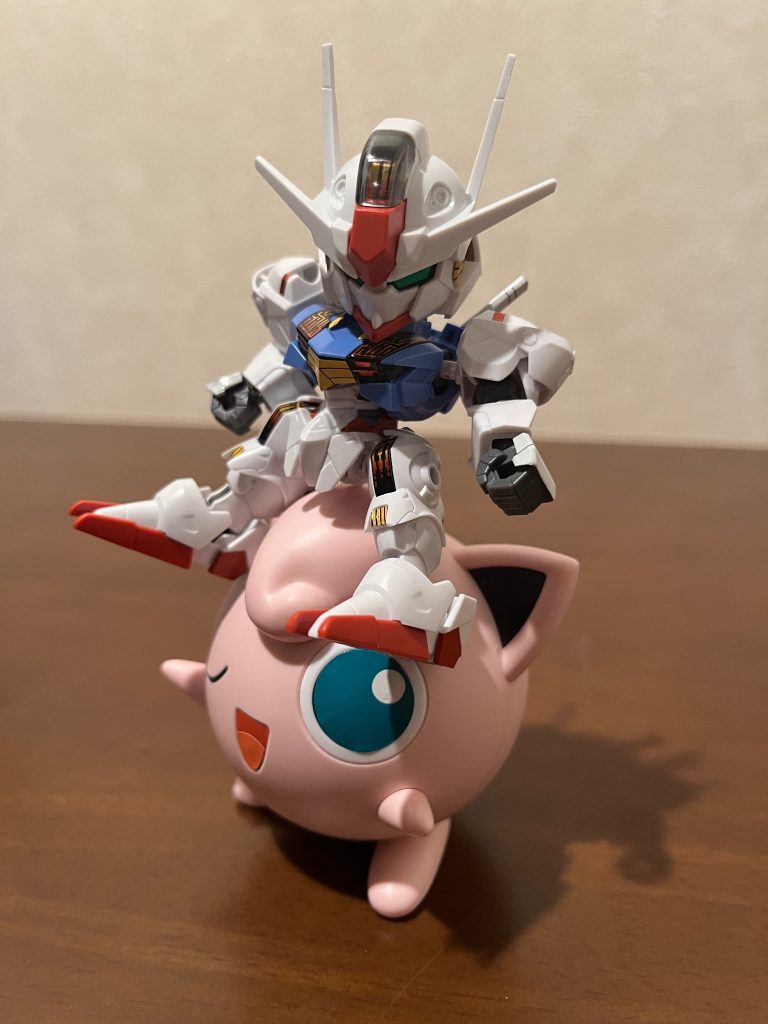 初めてポケモン作りましたけど、結構完成度高いんすね！うちに本物のプリンがやってきたと錯覚したくらい！上にエアリアルも乗っかれます！たかいたか〜い。