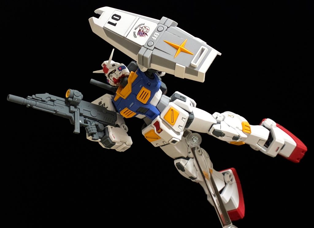 宇宙空間イメージで〆。ご覧いただきありがとうございました。カラーレシピ：各所バーニアノズル等：ファレホメカカラーダークスチールバックパックバーニア等：ガンダムマーカーヘビーガンメタリック