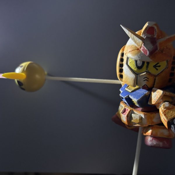 閲覧ありがとうございます♪年甲斐 も 無く好き勝手 に 制作しております。😁&nbsp;ビームジャベリン（槍）を &nbsp;作って&nbsp;完品 に しようか&nbsp;と 。それ に して も 塗装は 難しい ですね。（コンセプトが破綻しましたから余計に🙏）普通に塗ると味気がないんですよね。。。。。😇（4枚目）