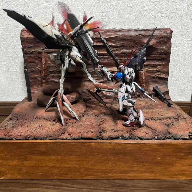 鉄血のオルフェンズ　第38話「天使を狩る者」　ガンプラ　全塗装品　ジオラマ 鉄血のオルフェンズ 第38話「天使を狩る者」 ジオラマ｜hannbei1011