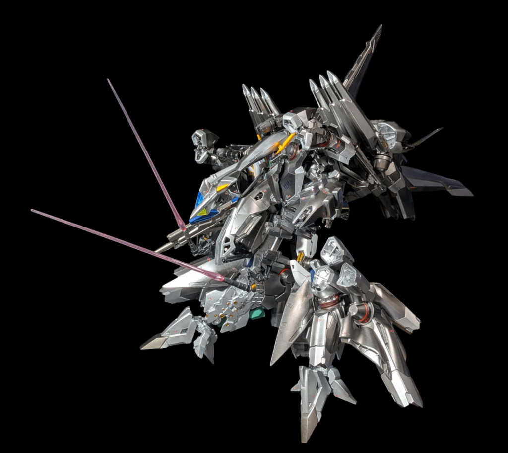 個別に写真は撮りませんでしたが、胸アーマーのモノアイは磁石で3箇所ある程度移動できるようにしています