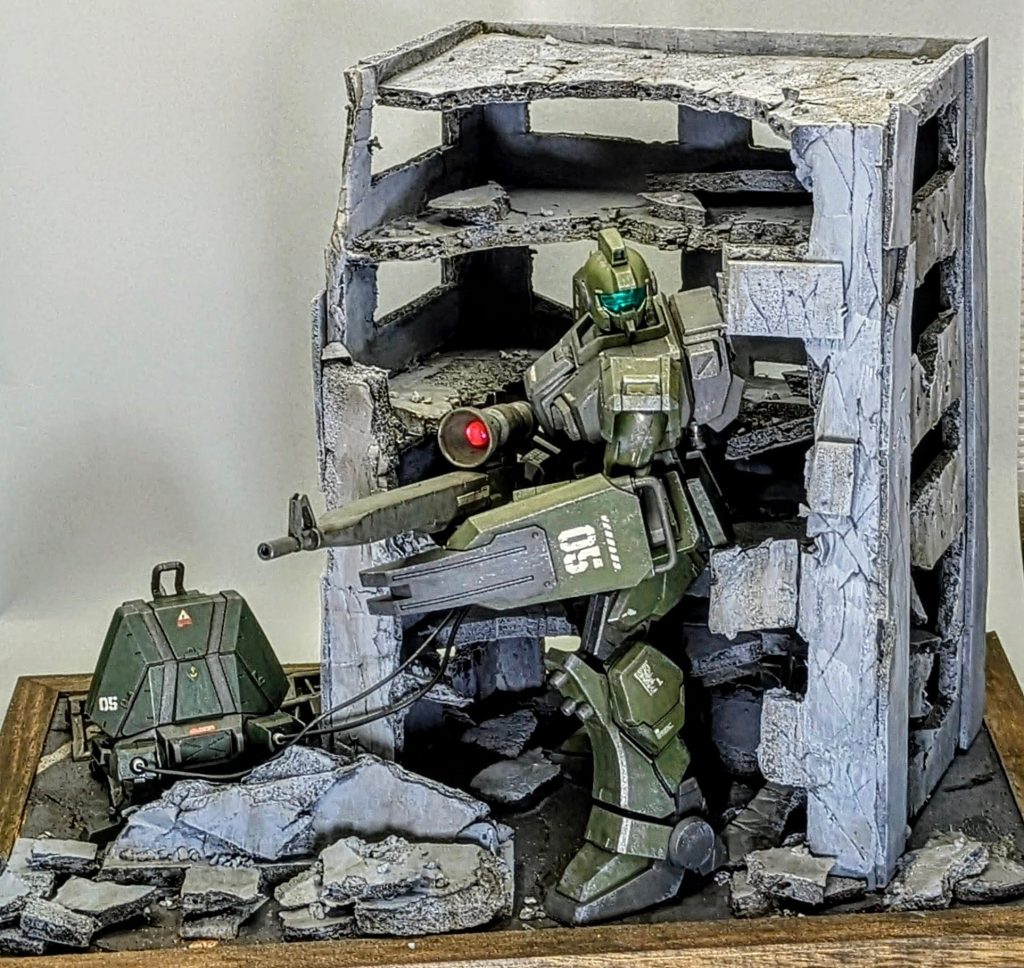 【筆塗り全塗装】MG 1/100 ジムスナイパー【ジオラマ】