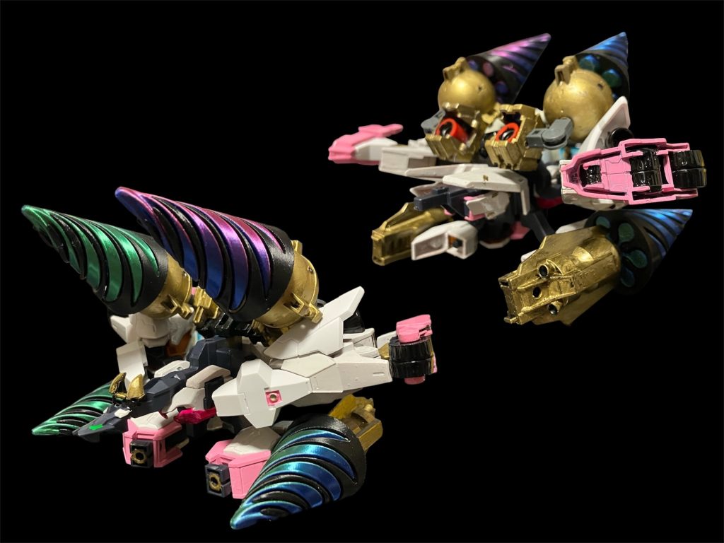 シープアーマー。サタニクスユニットをベースにサタニクスウェポンと百均で売ってるドリルコーンをミキシング^_^羊な彼女にちなんで、今日も「今晩どどどどっ！！」です^_^