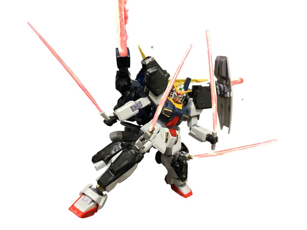 セラヴィーガンダムオマージュ武器の六本ビームサーベル^_^膝のアームはビームも撃てるっ‼️