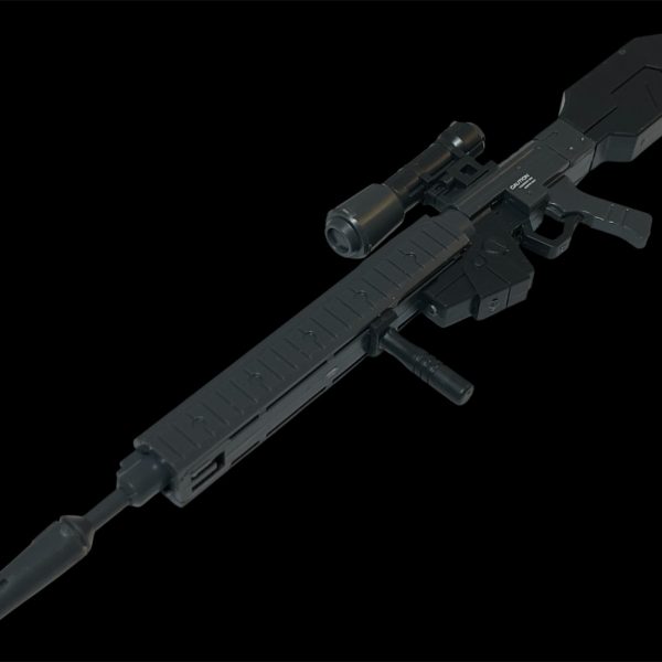バックパックに続き武装類に取り掛かりました。バックパックと同じく専用のシールドがあるので、ハインドリーシュトルムのシールドをベースに、形状変更とランナータグを使用して作成。ビームライフルはシステムウェポン002の試作ビームライフル、ドナヒュー機なのでエンブレムを貼るためにゲルググシールドも用意しました。右腕部にガトリング、左腕部にグレネードを装備したので武装類はコレで終了。（3枚目）