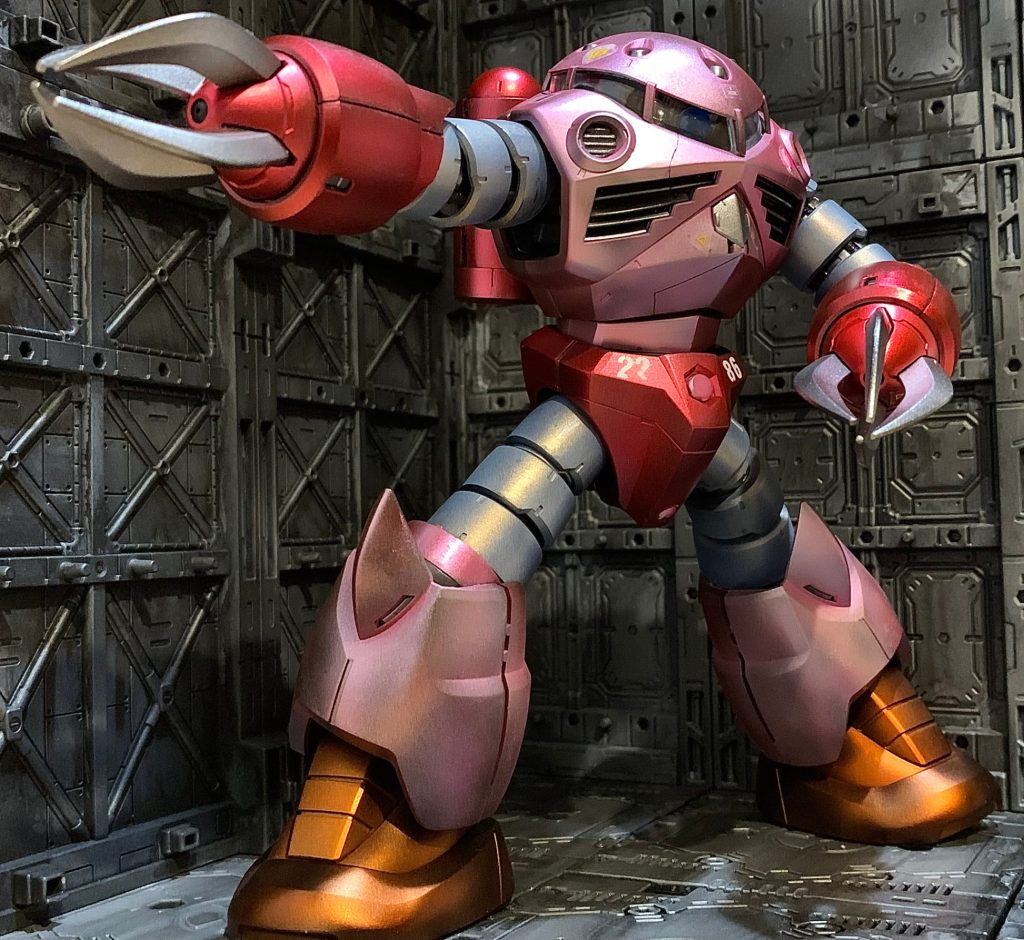 塗装レシピピンク部：EXブラック→スタブラシルバー→クリアピンク赤部：EXブラック→スタブラシルバー→クリアルージュ茶部：EXブラック→スタブラシルバー→クリアブラウン白部：EXブラック→スタブラシルバー→クリアホワイト黒部：下地なし→スタブラアイアン爪：EXブラック→スタブラシルバーカメラアイ：蛍光ブルー