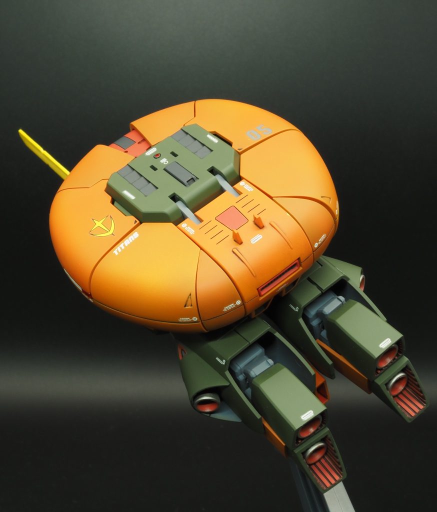 MA形態マーキングはMA形態時の見栄えを優先しました。特徴的なビームエフェクトを透明プラ板とホワイトパテを使用し作成。