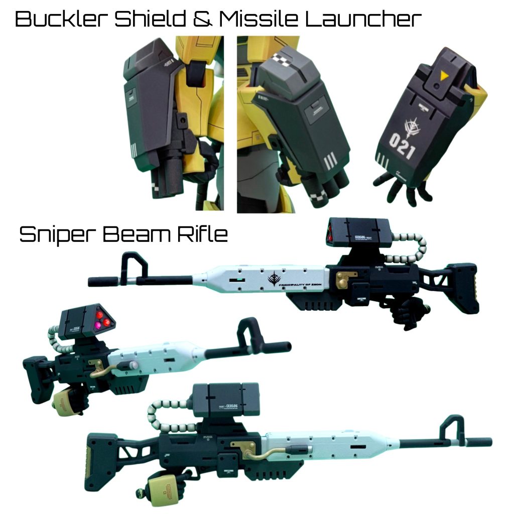 部位ごとの改修個所紹介（武器類）バックラーシールドは、他キットからのパーツを流用してセミスクラッチで作成しました。