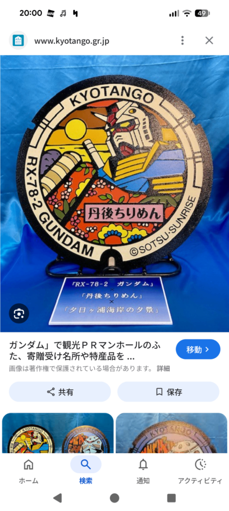 今回のジオラマ構想の元になったガンダムマンホール。