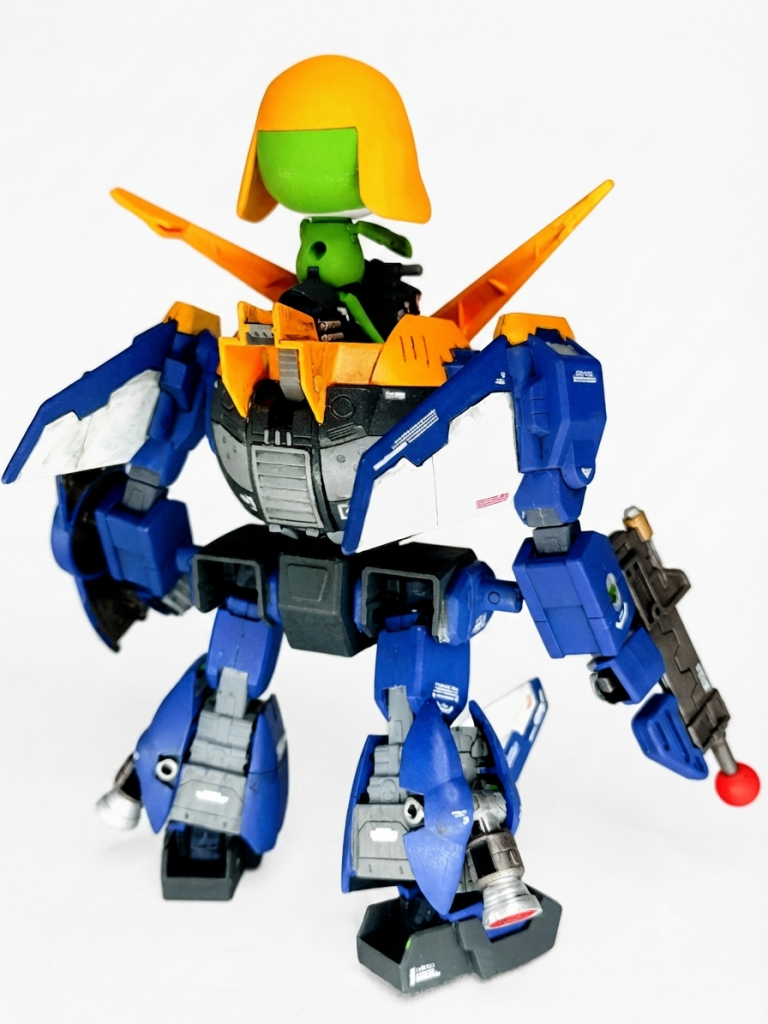 黒…ジャーマングレー灰…ニュートラルグレー青…ティターンズブルー武装やバーニアには焼鉄色を使用。エゥーゴカラーか悩んだんですがホワイトの発色の都合からこっちにしました。軍曹のこの顔好きだわー笑