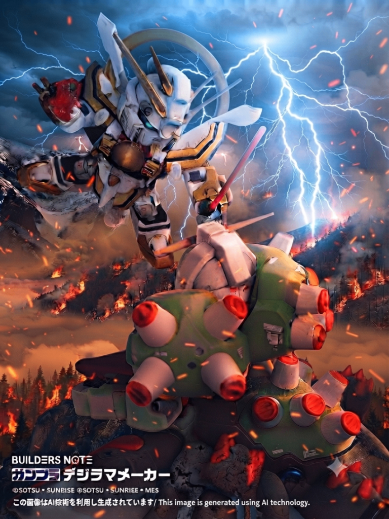 VSデビルガンダムギアナ高地ぽい所でデジラマ。そもそもこの形態とは戦ってないんですが仕方ない…