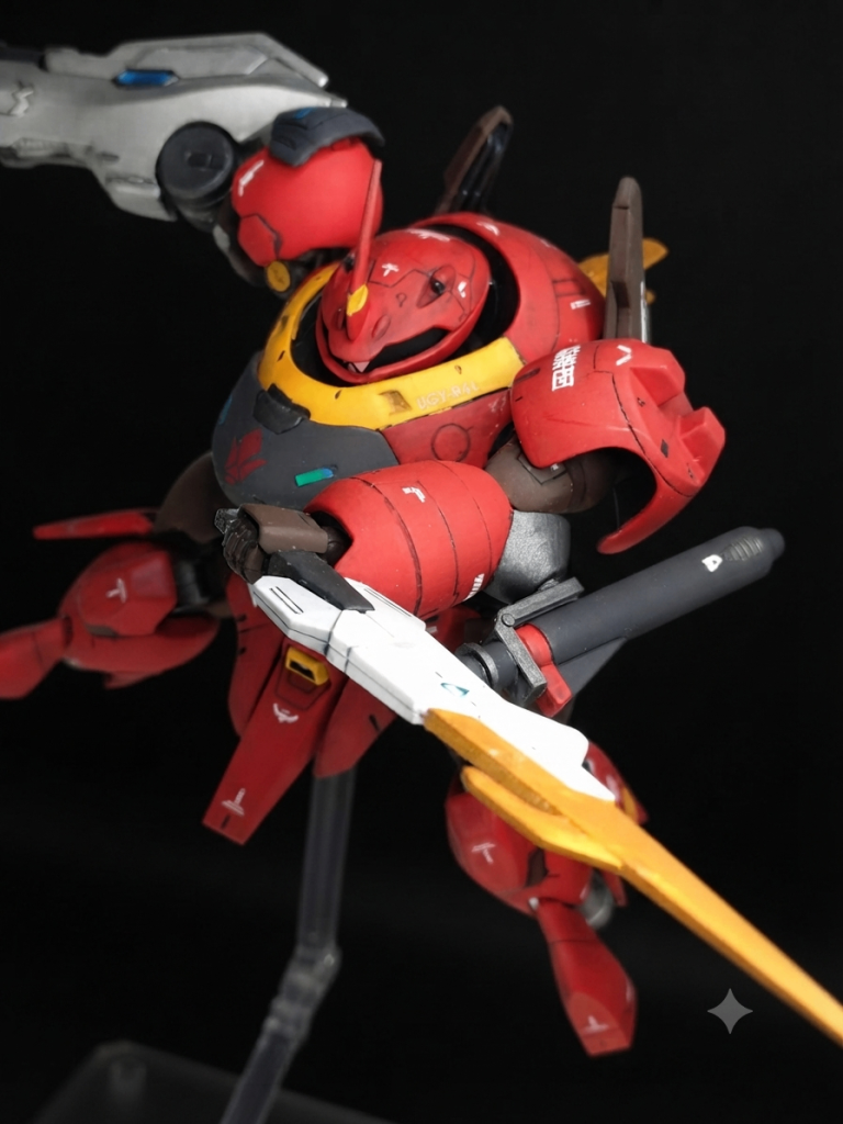 【呂号乙型特斬刀】バルバトスの特徴的な武装を上手く落とし込めたと思います。ワイヤー接続部にハンマーチョッパーの持ち手を差し込み接着しただけです。&nbsp;