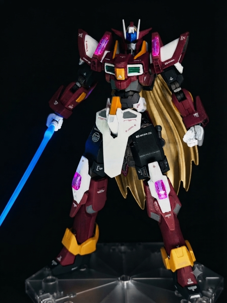 サイドアーマーを外して適当なビームサーベルを持たせたほうが″ぽく″なります。クリアパーツもナイトメアウイルスに見えなくもないか…？