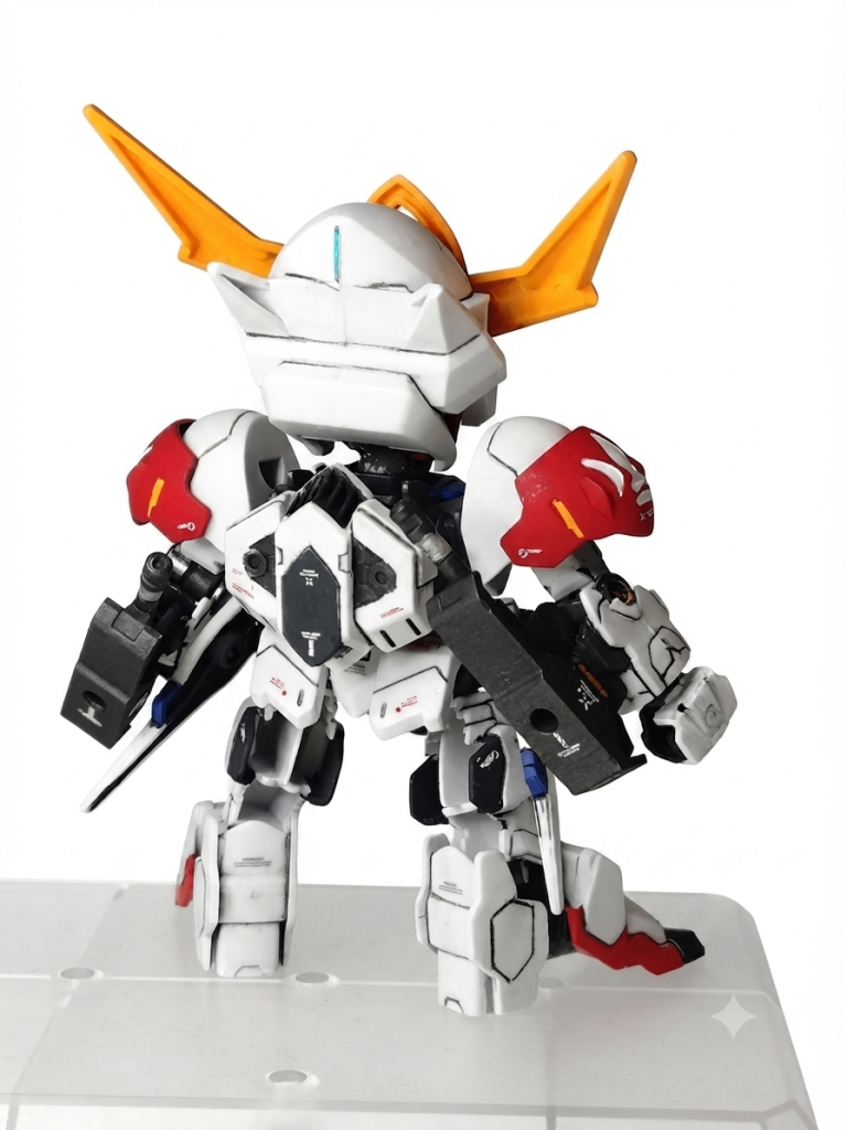 白…オフホワイト赤…モンザレッド黄…オレンジイエロー青…エアリアルブルー黒…ミッドナイトブルーフレームはSBアイアン。カメラアイはグリーンではなくメタリックレッドの上からオレンジのラピテープ貼ってます。ちなみにバックパックのプラ軸は切り取りました。