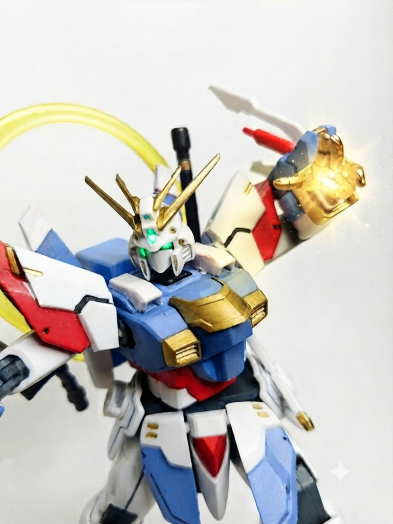 「爆熱！ブレイジングフィンガー！」背中の日輪はSDネオジオングから拝借。ちなみにトップ画はブレイジングショットではなく石破天驚拳的な何か。