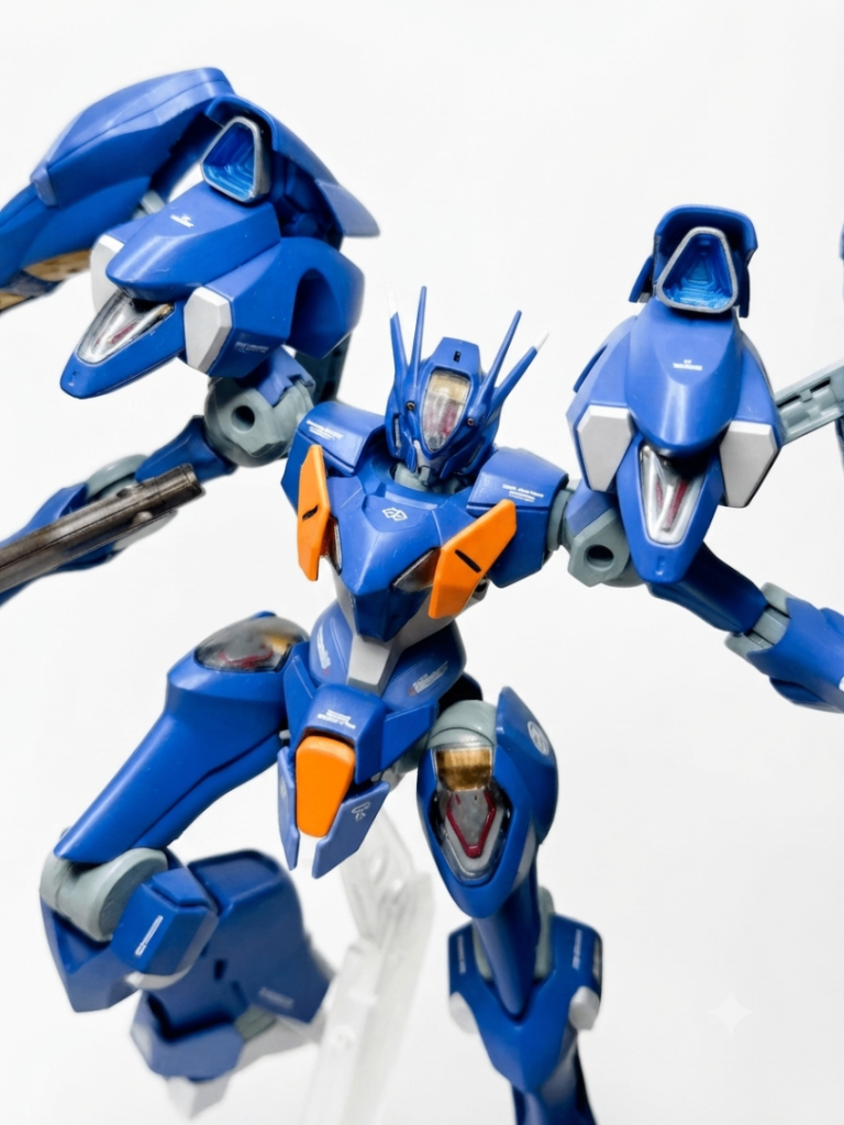 ブラストブースター展開ブラストブースターに限らずパーメットスコアはシルバーとメタリックレッドで塗り分けました。バーニア内の色はメタリックブルーじゃないほうが映えたような気がします…