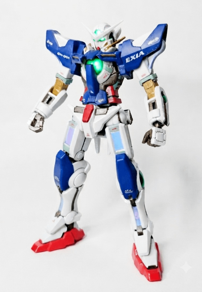正面（武装なし）他の方の作例を参考にゴールドの差し色を入れてます。これに合わせて、レッドもあずき色にトーンを落としました。