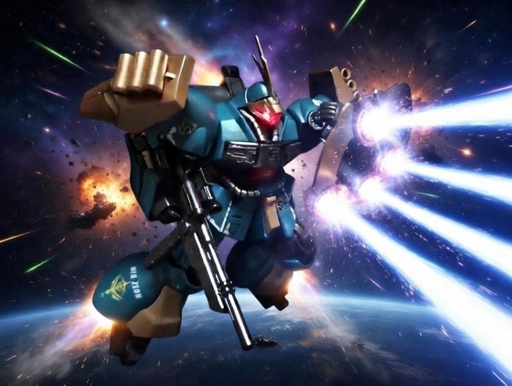 カラーレシピ青い外装部分→青竹色黄色いパーツ部分→ガイアノーツ　EXゴールドフレーム他、武装類→ガイアノーツ　スターブライトアイアンシリンダー、動力パイプ、バーニア内側→メッキシルバーバーニア&足裏→ガンダムマーカー　メタリックダークブルー