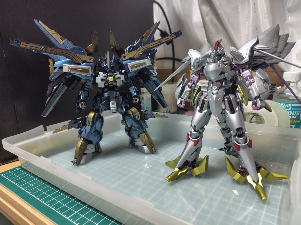 以前製作したサイバスターとツーショット。水星の魔装機神シリーズ完結です。
