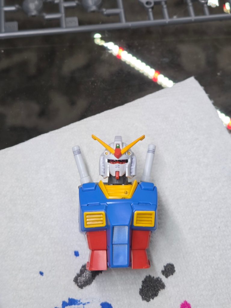 Originally did yellow V-fin and pink eyes. Since this was my first kit, I did not know you needed to trim v-fin ends yet.