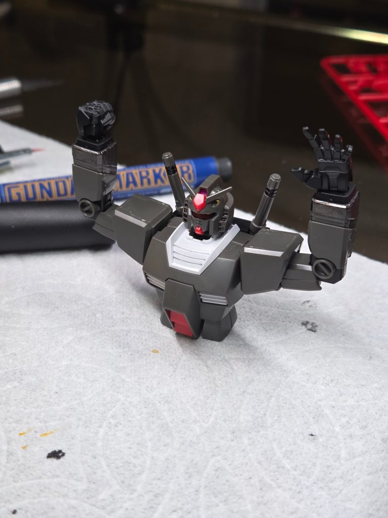 I use marker to paint end of arms and knees in Grey instead of red&nbsp;