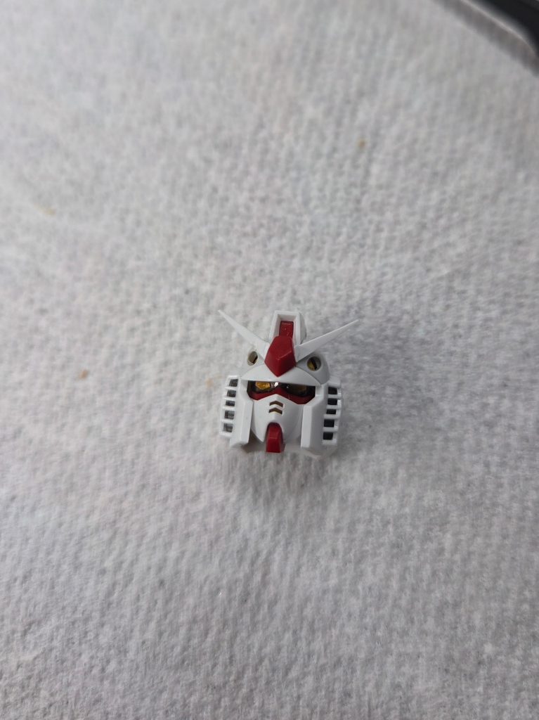 No longer looks angry and head can be positioned looking down without blocking eyes