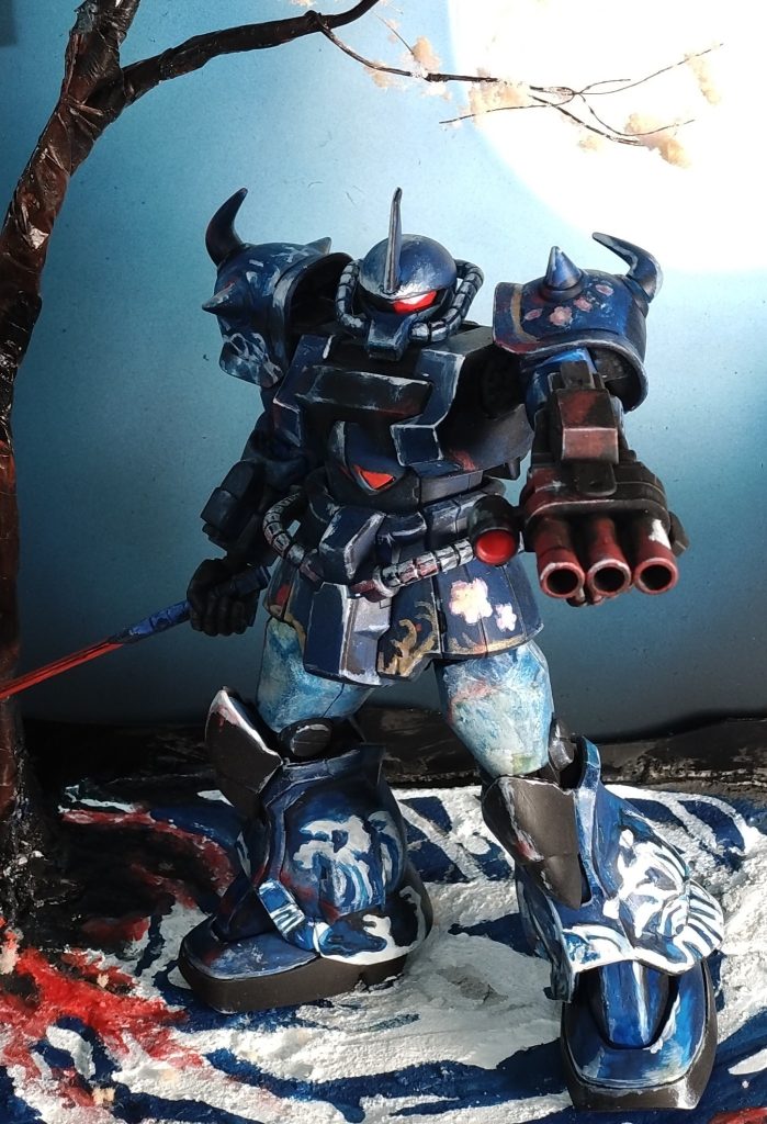 「月下蒼鬼」　グフカスタム浮世絵風