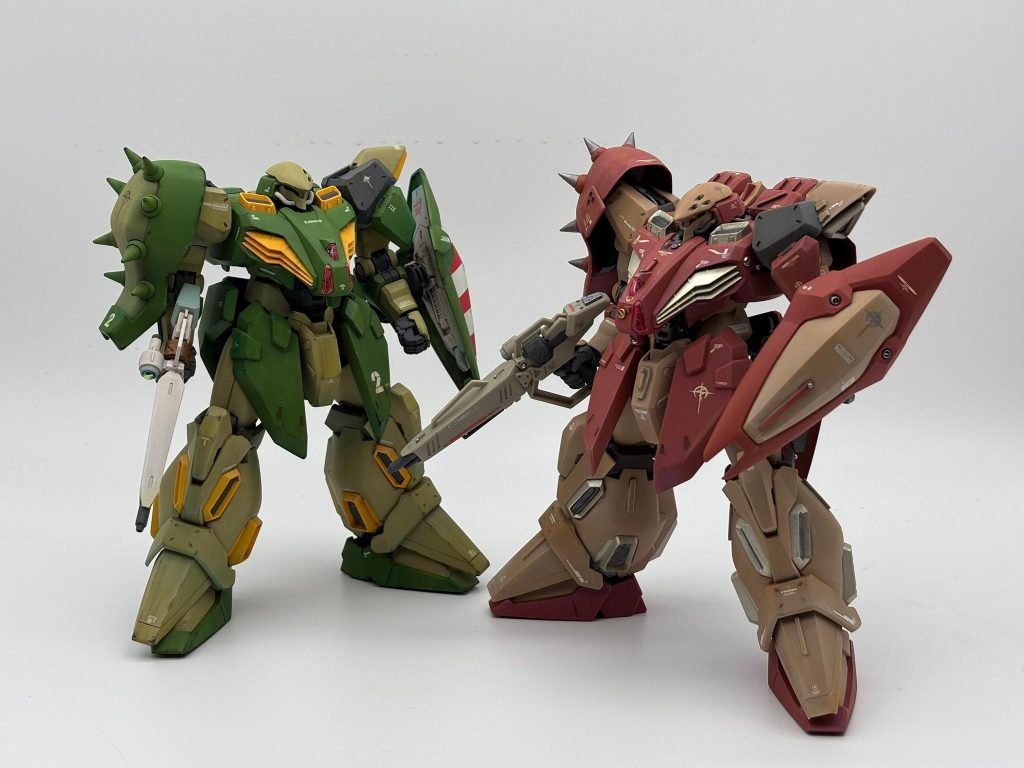 このガウマン機、ボクが工作スペース(府中ガイドビーコン)で製作していたところ、創作ガレージキット仲間のC９さんもメッサーM01型に興味をもったようで、C９さんも即購入からの競作とあいまりなした。そしてガンスタにも参戦するということなので、投稿時間を併せてのメッサーバトルの開催となります。C９さんのコメントが気合い入りすぎていて恐ろしい限りですが、順当にいけば時間が並んでの投稿になるはずですので併せてご覧ください(^o^)/写真はC９さんからもらったツーショット、これが見たくて廃棄しないで頑張れた。