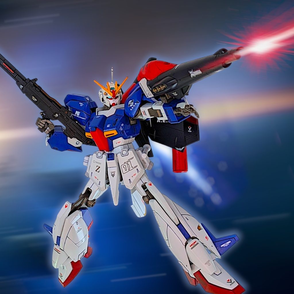もともと、ZとGP01Fbは本体色も同じだし、特に丸みを帯びた脚部が似てるんですよねそしてリガズィは本家のZよりも全体的にボテっとしてるので、GP計画の特徴である丸みを帯びたヘッドとのバランスが良好です(gundam-kao6)