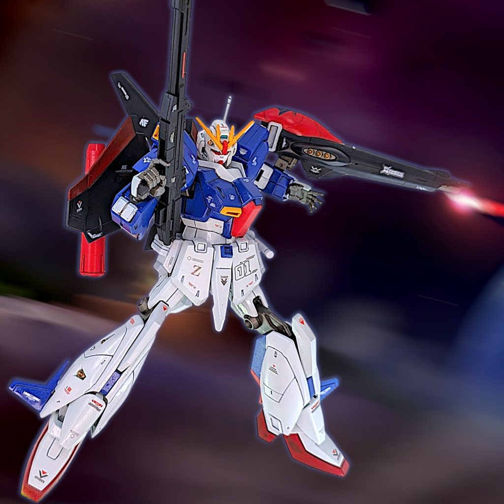 バックパックはリガズィのBWSの翼をZっぽくしてみました左腕のシールドっぽいのもBWSのパーツです