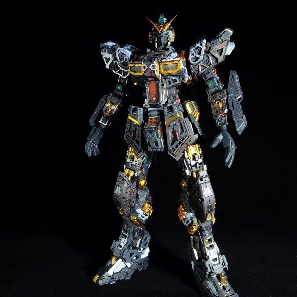 PGニューガンダムのフレームを組み上げました。組み上げると圧巻のサイズ。密度も際立ちますね。（2枚目）
