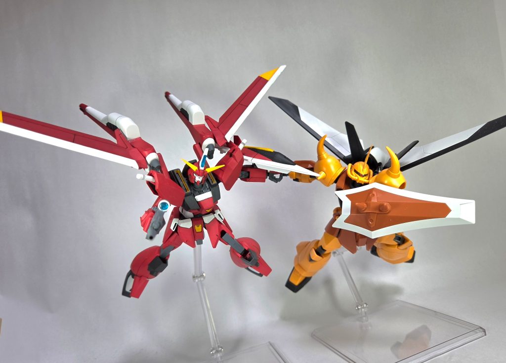 作るきっかけになったハイネグフと一緒に！ザクウォーリア(ルナ)やザクファントム(レイ)も並べたくなりますね