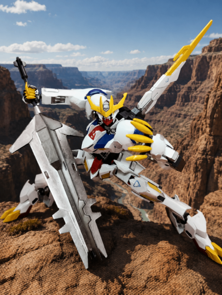 二つ目はHGバルバトスルプスです火星の渓谷地帯をイメージした風景を作ってもらいましたまぁルプスレクスって本編だと火星で戦ってるのは終盤のみなのですがこういうのは自由なのでね(適当)