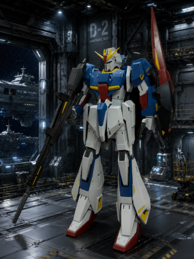 二つ目は、MGZガンダムver.kaです整備ドックをイメージした背景を作ってもらいましたこのキットは去年手に入れる事ができたものですが、発売したのはもう3年前ですよね…2年かかったとは言え手に入れられて良かったです