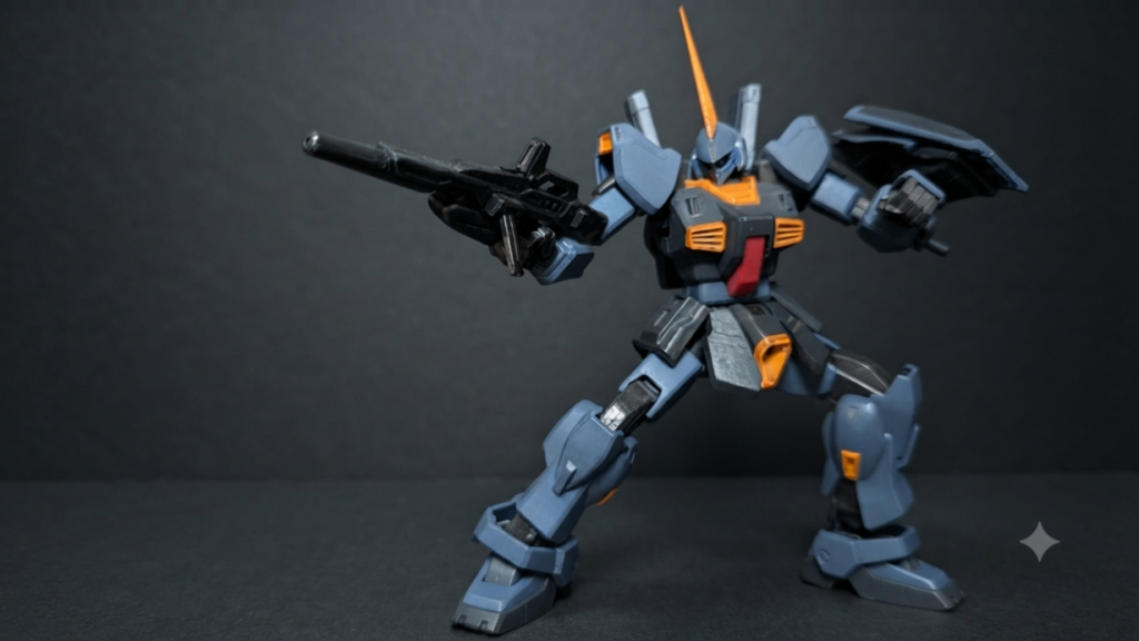 ベースは旧HGUCガンダムマークⅡティターンズカラーのものなので24年前のキットにGFFガンダムマークⅡ/リファインバーザム（カトキver）のバーザムヘッドと腰部フロントアーマー部分を取付たものです。&nbsp;&nbsp;