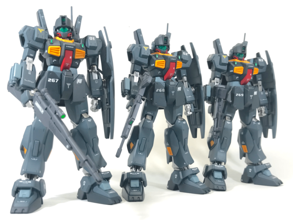 前回からの続きで、当小隊はガンダムマークⅡ量産化検証部隊の第三小隊の位置付けとなっており、今回は実体弾の武装で統一してみました。