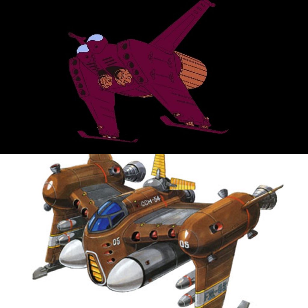 上がガトルです。下はガトルの前にあったゴブルという機体らしいです。下部の二つの熱核ロケットも特徴的なんですがガトル(Ⅱ)はミサイルランチャー5発✖︎2にしました。