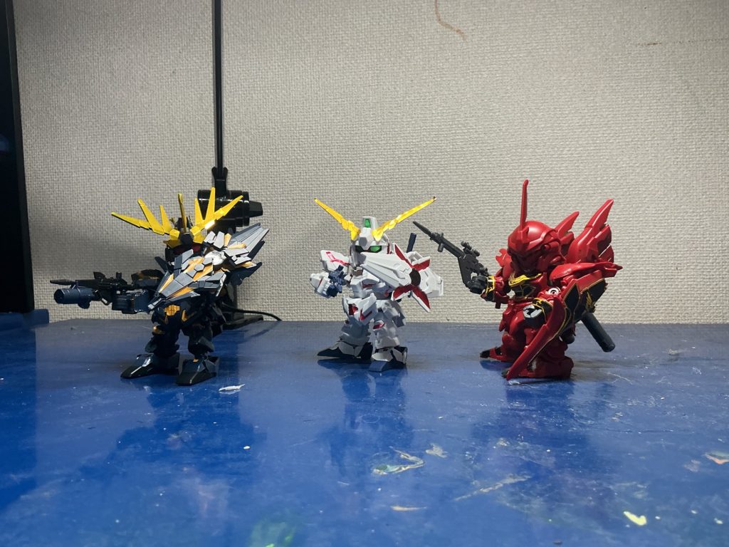 (再投稿)SDEX  バンシィ・ノルン(デストロイモード),ユニコーンガンダム(デストロイモード),シナンジュ