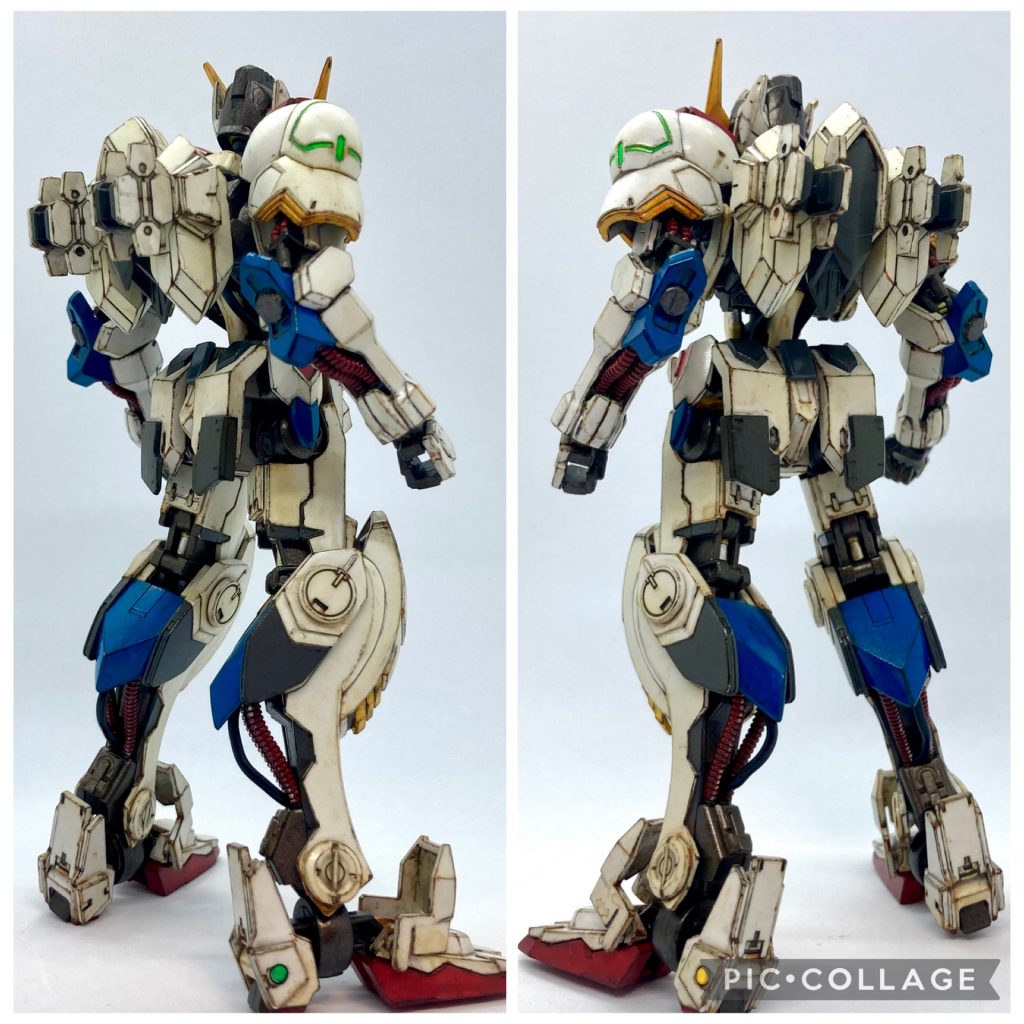 全身にディテールアップパーツやジャンクパーツを貼ってます。筋彫りも少し追加しております。