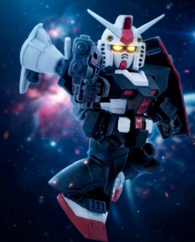 ほんの少しの組み換えでこういった幻のオリジナル機体を作る事ができるのがモビリティジョイントの魅力である(gundam-kao6)みんなも色々なオリジナル機体を作ってみよう(zaku-kao5)