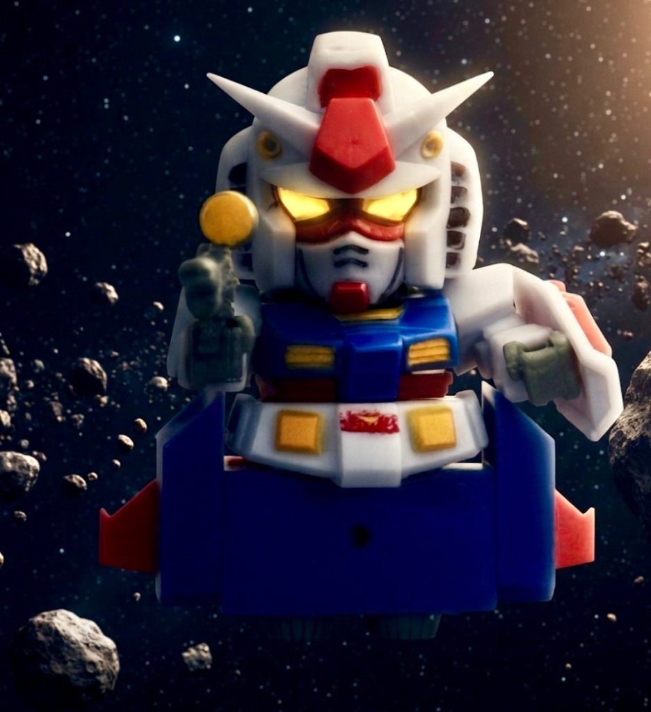 ガンダムMAモードもバッチリ👌ただし、GブルやGスカイにできないのが残念ポイント。コアファイターもくっつけようとしたが、コアファイターの穴が広すぎるのでGスカイイージーにもできなかった(gundam-kao9)