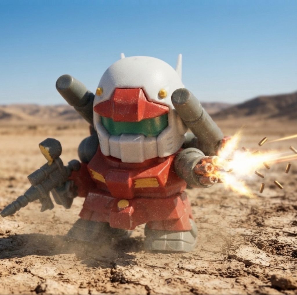 腕のパーツを交換してオリジン版みたいにする事もできる(gundam-kao6)キャノンとタンクはあと1機ずつ未組み立てだからオリジン風に仕上げるのも悪くないかも🎵