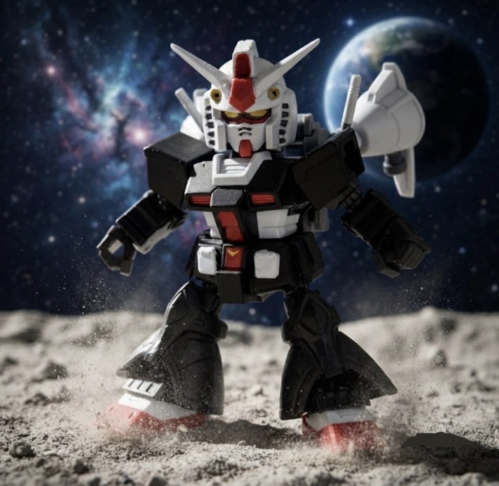 作品名：ボツになった高機動型ガンダムのデジラマ。<p>以前投稿した、高機動型ガンダムのボツカット。カッコ良いには良いが、サイズ感や演出が微妙なため泣く泣くボツにした。</p>
